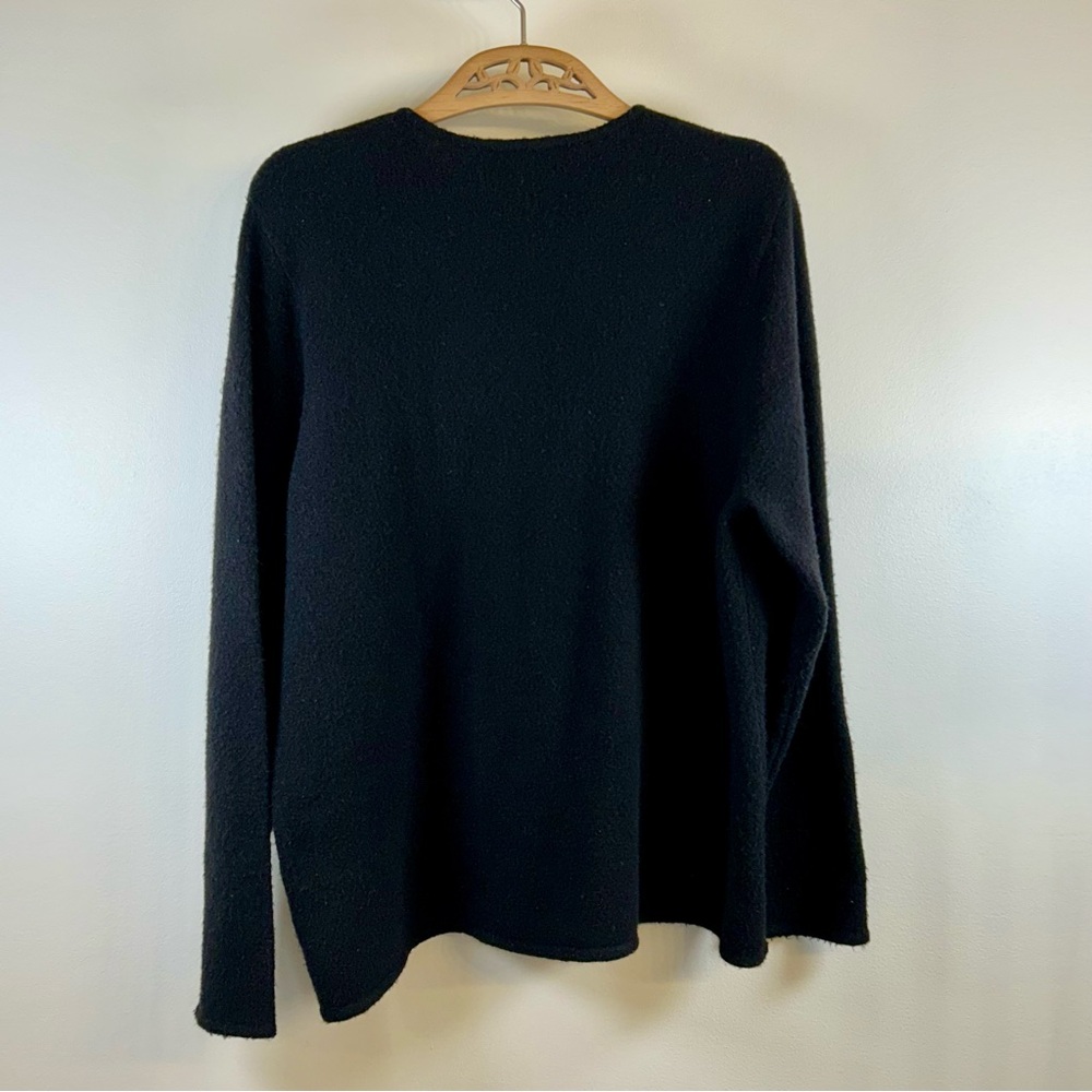 Charter Club Women’s 1X Vintage Black Cardigan with White Floral Embroidery - Picture 5 of 10
